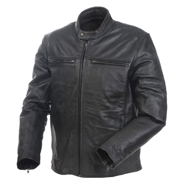 Mossi® - Cruiser Premium Men's Leather Jacket (38, Black)