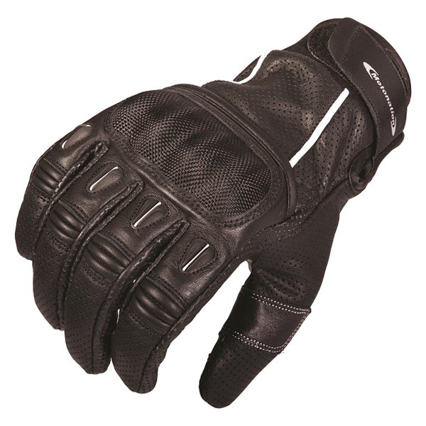 Motonation® - Campeon Short Leather Sport Gloves (Small, Black)