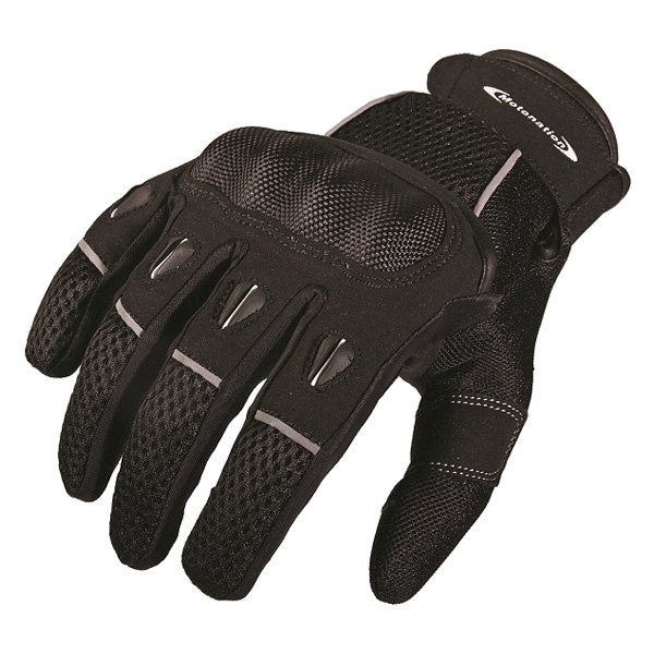 Motonation® - Rapita Short Textile Gloves (Large, Black)