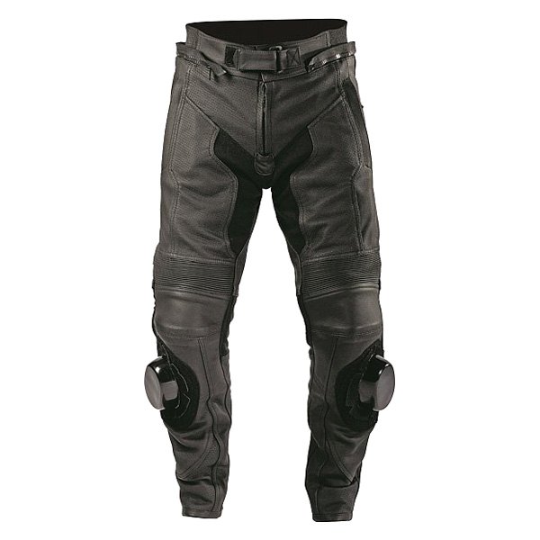 Motonation® - Revolver Perforated Sport Leather Pants (30, Black)
