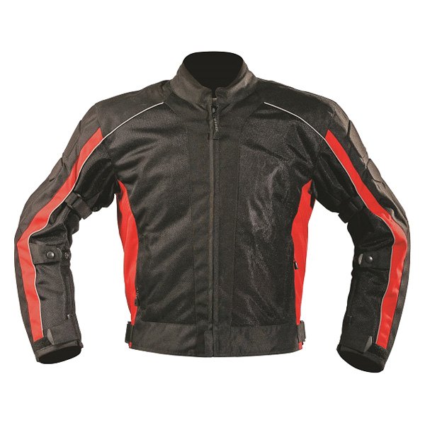 Motonation® - Diablo Sport Vented Textile Jacket (Large, Black/Red)