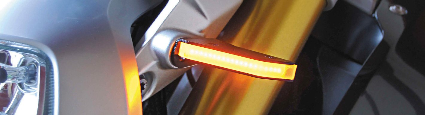 Tusk Universal Mini Stalk LED Turn Signals Pair Clear Len NEW Blinker Motorcycle