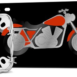 Bikers Shield MLP3177 Orange Biker Chick Motorcycle License Plate Frame 