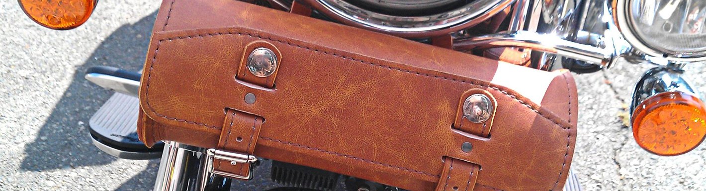Motorcycle leather tool handlebar bag Dark Brown