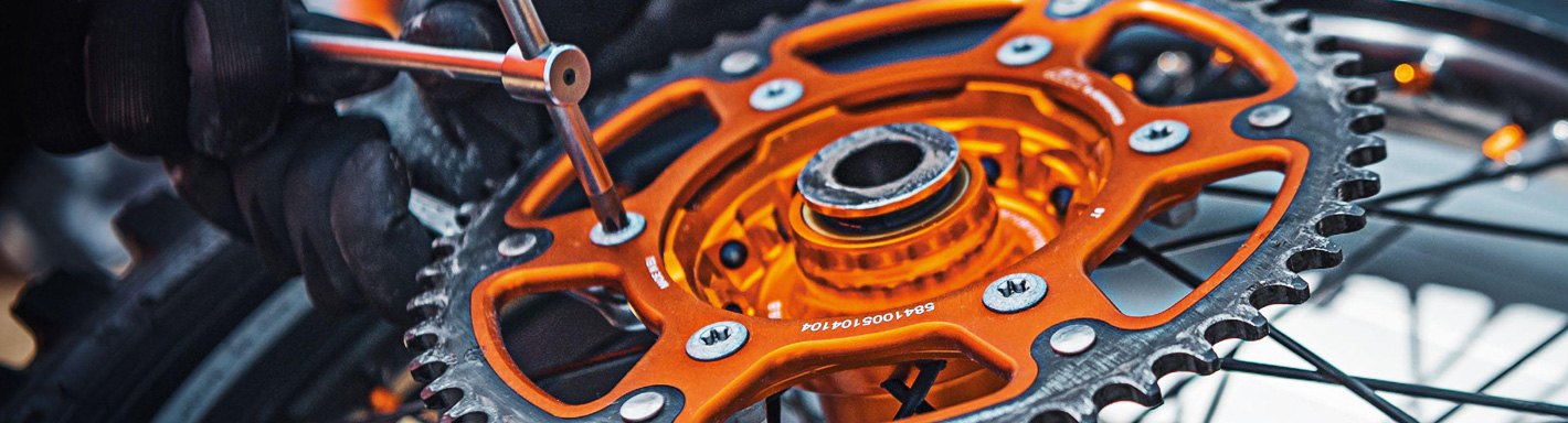 Primary Drive Alloy Kit & 428 C Chain Orange Rear Sprocket For KTM
