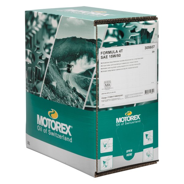 Motorex® - Formula 4T SAE 15W-50 Semi-Synthetic Engine Oil, 20 Liters x Bag in a Box