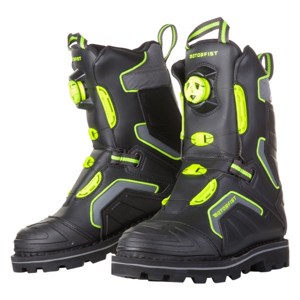 Motorfist® - Stomper BOA Men's Boots (10, Black/Hi-Viz)