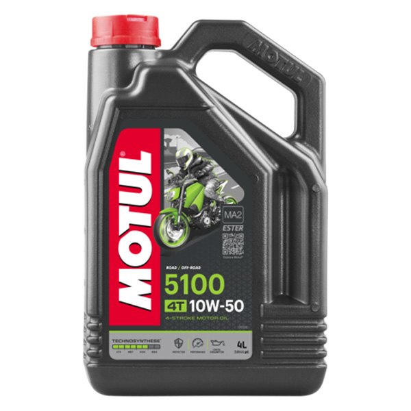 Motul USA® - 5100 SAE 10W-50 Semi-Synthetic 4T Motor Oil, 4 Liters