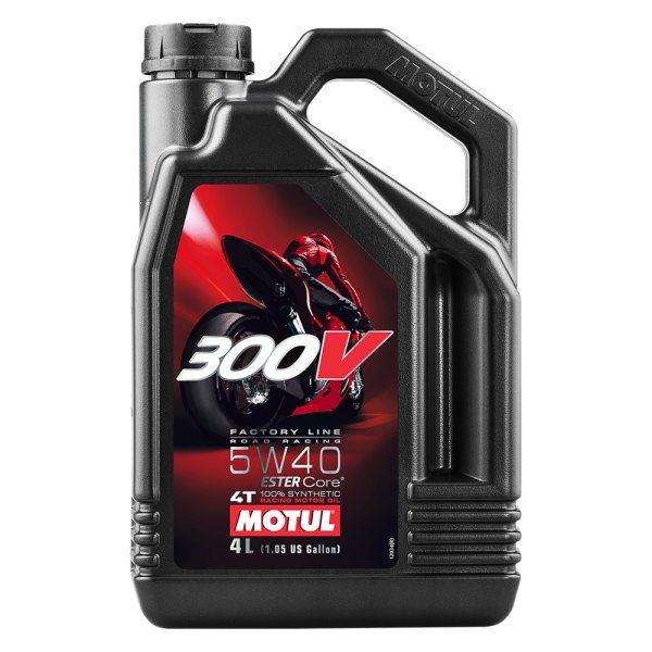 Motul USA® - 300V SAE 5W-40 Synthetic FL Road Racing Motor Oil, 4 Liters