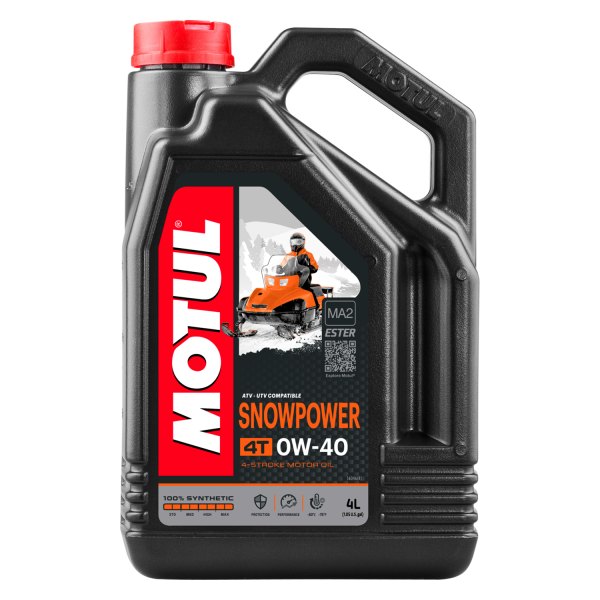 Motul USA® - Snow Power 4-Stroke SAE 0W-40 Synthetic Engine Oil, 4 Liters