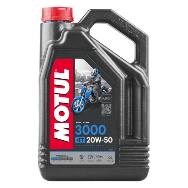 Motul USA® - 3000 SAE 20W-50 Mineral 4T Engine Oil, 4 Liters