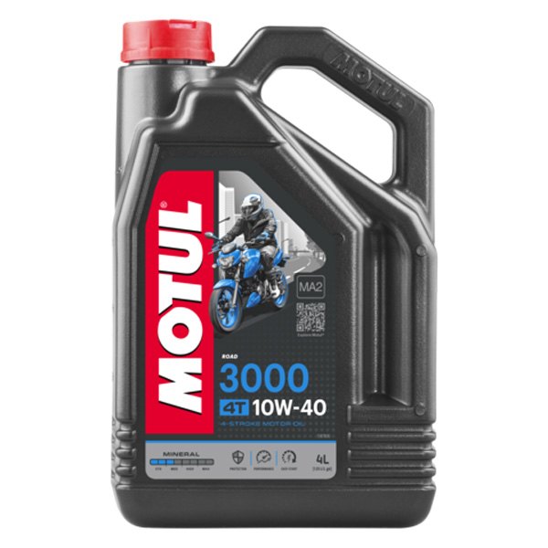 Motul USA® - 3000 SAE 10W-40 Mineral 4T Engine Oil, 4 Liters