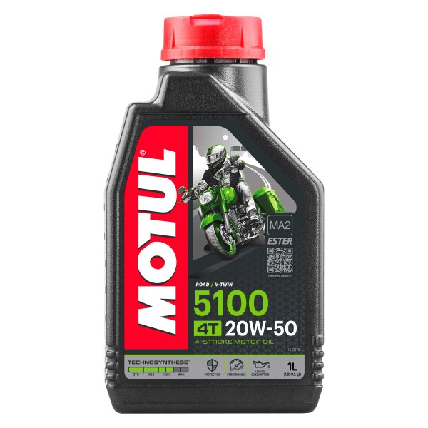 Motul USA® - 5100 SAE 20W-50 Semi-Synthetic 4T Engine Oil, 1 Liter