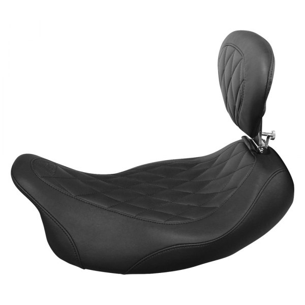 Mustang® - Wide Tripper™ Black Solo Seat with Driver Backrest