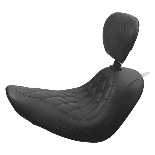 Mustang® - Wide Tripper™ Black Solo Seat with Driver Backrest