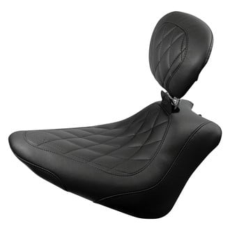 Mustang® - Wide Tripper™ Black Solo Seat with Driver Backrest