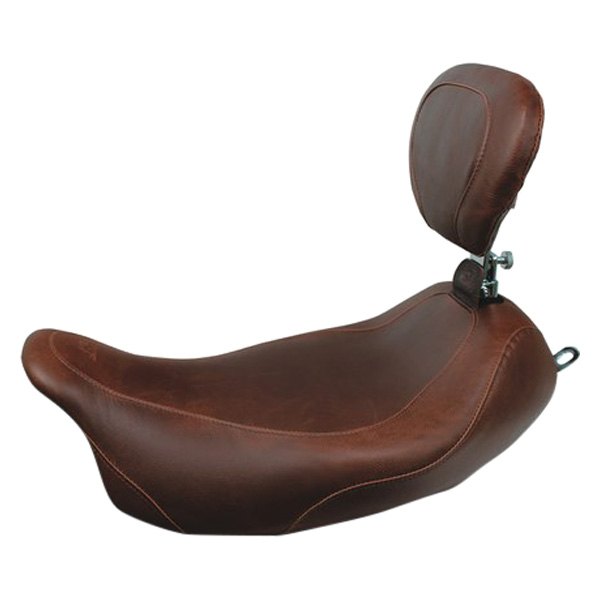 Mustang® - Wide Tripper™ Distressed Brown Solo Seat with Driver Backrest