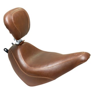 Mustang® - Wide Tripper™ Distressed Brown Solo Seat with Driver Backrest