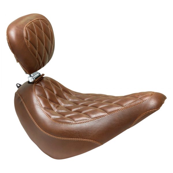 Mustang® - Wide Tripper™ Distressed Brown Solo Seat with Driver Backrest