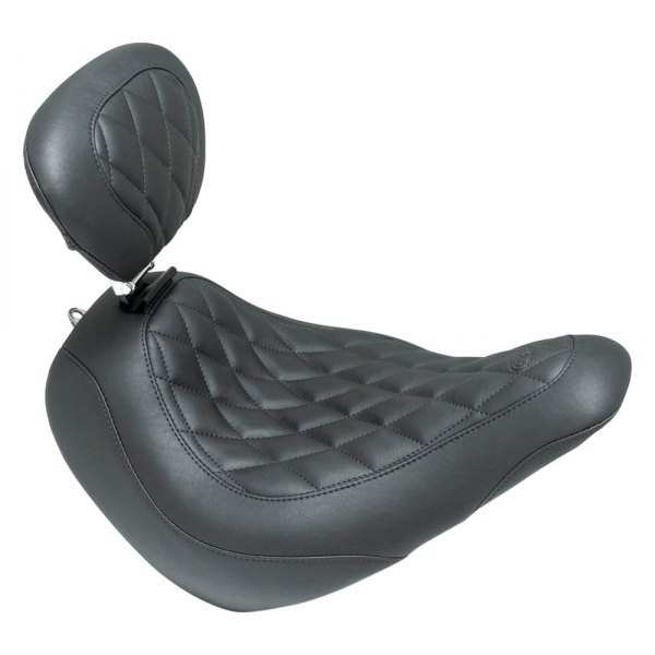 Mustang® - Wide Tripper™ Black Solo Seat with Driver Backrest