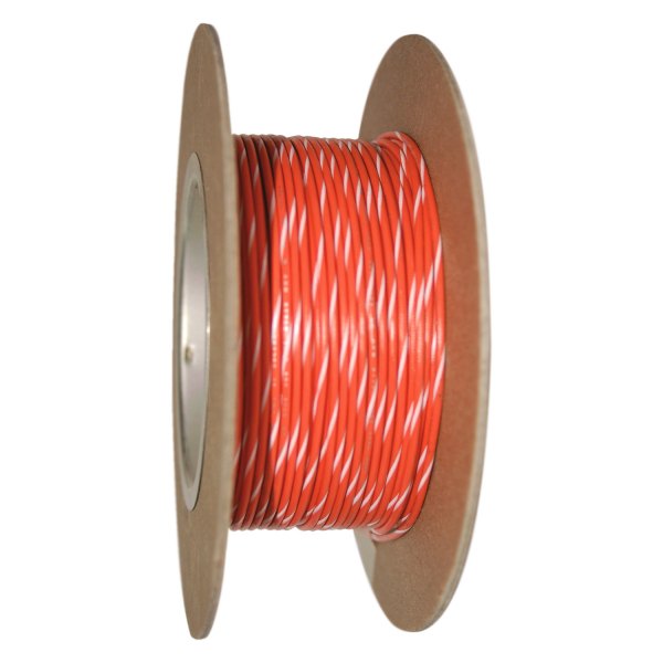 NAMZ® - Orange/White Stripe 100' Spool of Primary Wire