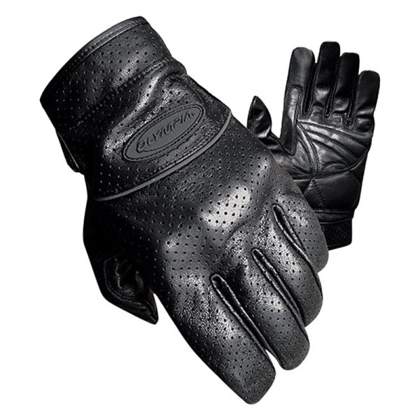 Olympia Gloves® - 452 Perforated Full Throttle Men's Gloves (Large, Black)