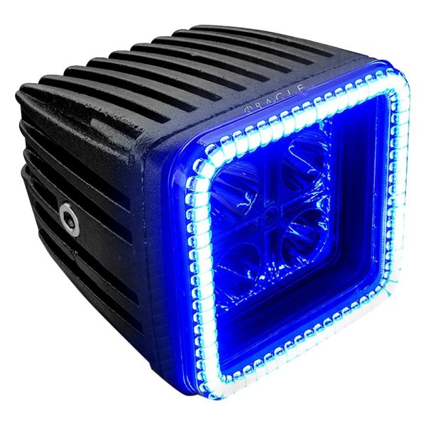 Oracle Lighting® - Waterproof 3" 20W Square Spot Beam Blue LED Light with Squared Halo