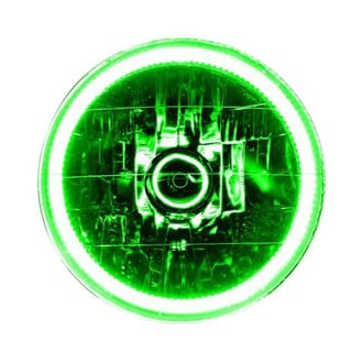Oracle Lighting® - 7" Round Chrome Crystal Headlight with Green SMD Halo Preinstalled
