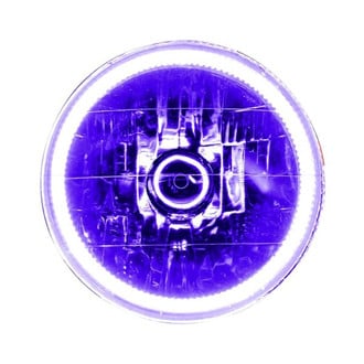 Oracle Lighting® - 7" Round Chrome Crystal Headlight with Purple SMD Halo Preinstalled