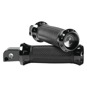 Performance Machine® - Overdrive Passenger Black Foot Pegs for Milwaukee-Eight Softails