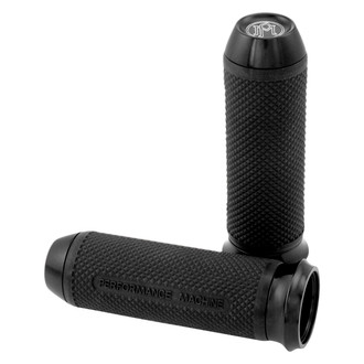 Performance Machine® 0063-2028-B - Elite TBW Black Anodized Handlebar Grip Set