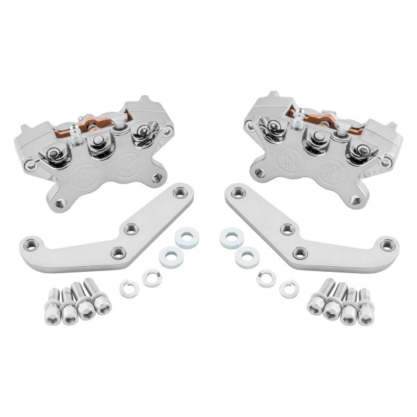 Performance Machine® - Front Left or Right Chrome Classic 4-Piston Caliper with Bracket
