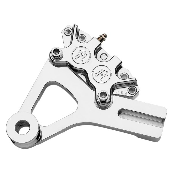 Performance Machine® - Rear Chrome Classic 4-Piston Caliper with Bracket