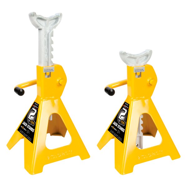 Performance Tool® - 2-piece 2 t Yellow Ratcheting Jack Stand Set