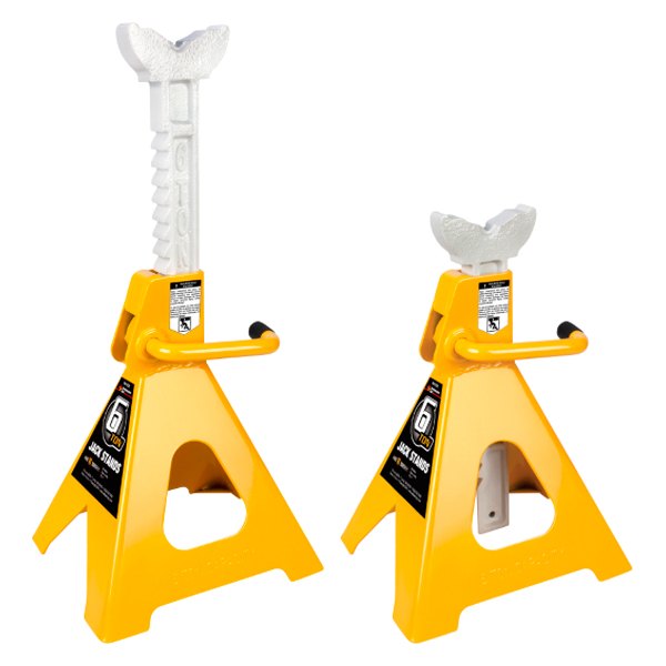 Performance Tool® - 2-piece 6 t Yellow Ratcheting Jack Stand Set