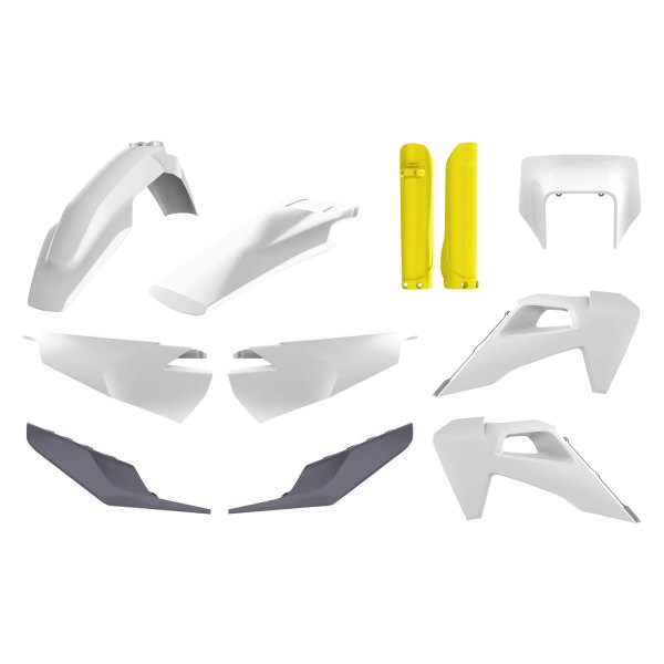 Polisport® - Enduro™ White/Gray/Yellow Plastic Kit