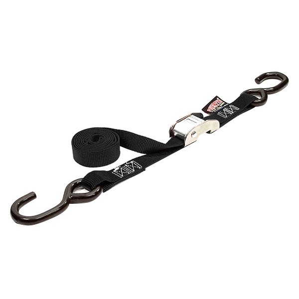 Powertye® - 1" x 144" Black Cam Buckle Tie-Down with S-Hook