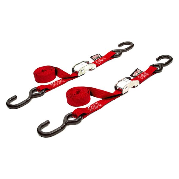 Powertye® - 1" x 66" Red Cam Buckle Tie-Down with S-Hook