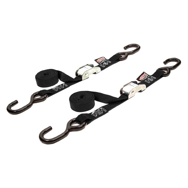 Powertye® - 1" x 66" Black Cam Buckle Tie-Down with S-Hook