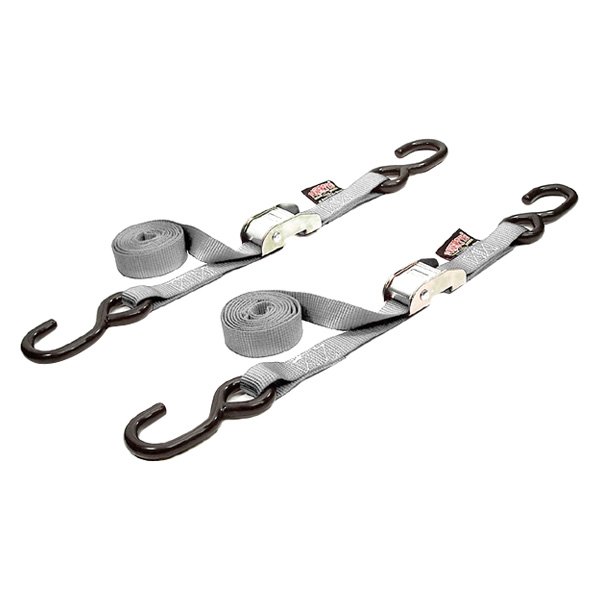 Powertye® - 1" x 66" Silver Cam Buckle Tie-Down with S-Hook