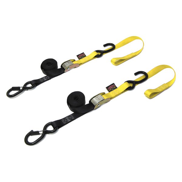 Powertye® - 1" x 72" Yellow Cam Buckle Soft-Tye Tie-Down with Secure Latch Hooks