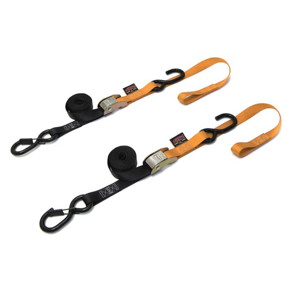 Powertye® - 1" x 72" Orange Cam Buckle Soft-Tye Tie-Down with Secure Latch Hooks
