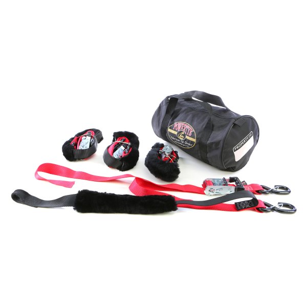 Powertye® - 1.5" x 6.5' Black/Red Soft-Tye Trailer Kit with Latch Hooks