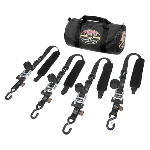Powertye® - 1.5" x 6.5' Black Soft-Tye Trailer Kit with Latch Hooks