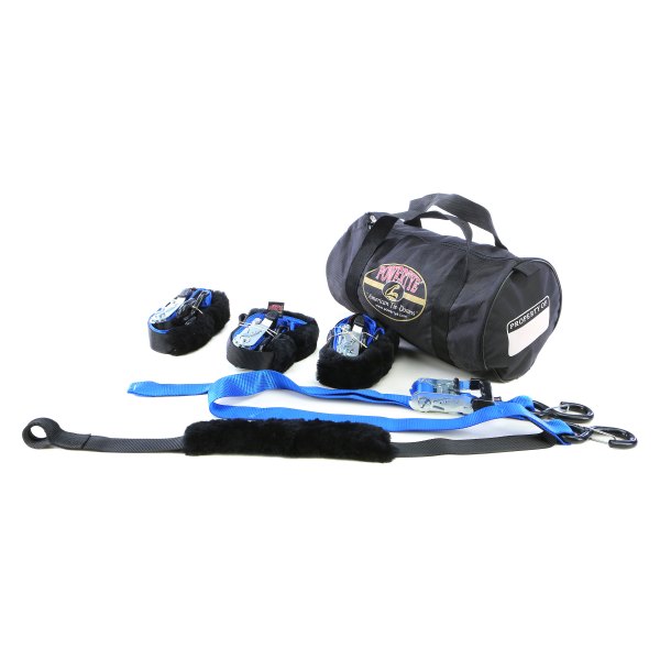 Powertye® - 1.5" x 6.5' Black/Blue Soft-Tye Trailer Kit with Latch Hooks