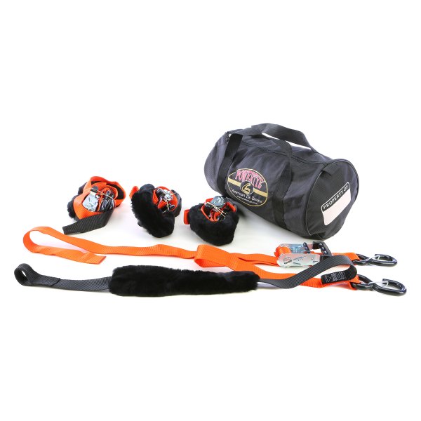 Powertye® - 1.5" x 6.5' Black/Orange Soft-Tye Trailer Kit with Latch Hooks