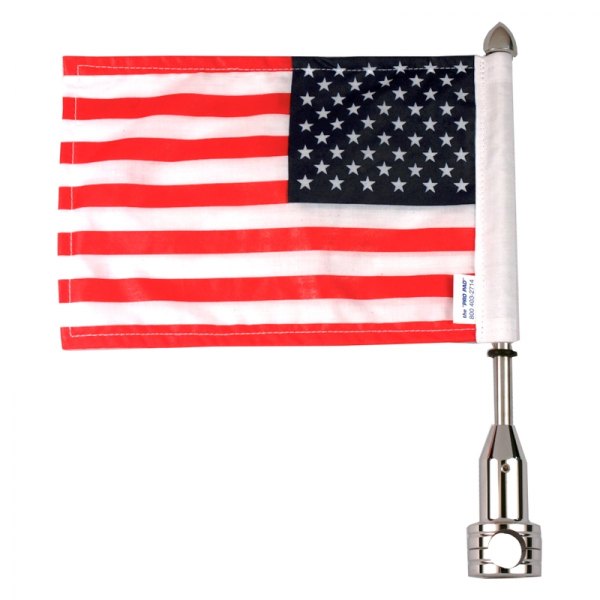 Pro Pad® - 3/4" Guardrail Saddle Bag Fixed Flag Mount with 10" x 15" USA Flag