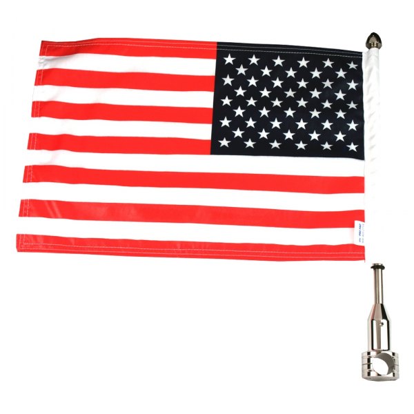 Pro Pad® - 7/8" License Plate Bar Fixed Flag Mount with 6" x 9" USA Flag