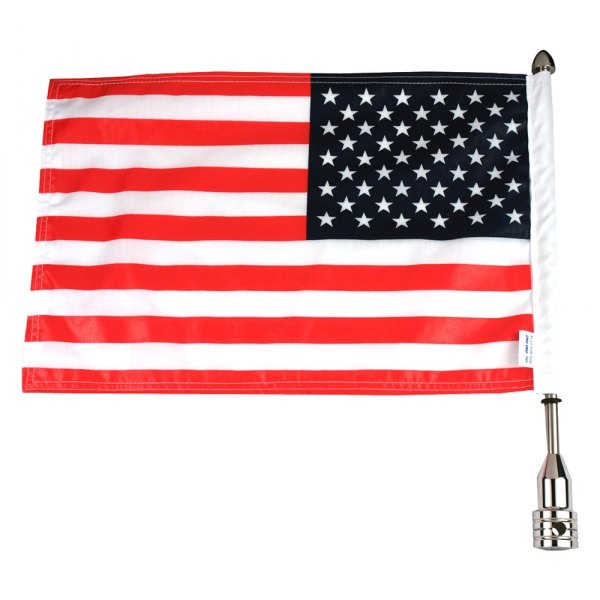 Pro Pad® - 3/8" Rear Round Bar Fixed Flag Mount with 6" x 9" USA Flag