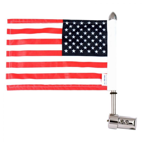 Pro Pad® - 5/8" Round Sissy Bar Flag Mount with 10" x 15" USA Flag